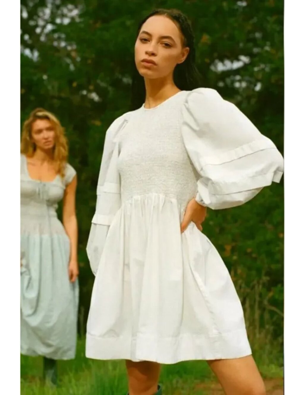 Ciao Lucia Dajana Dress White Washed Cotton Poplin NWT Size Small Boho Summer